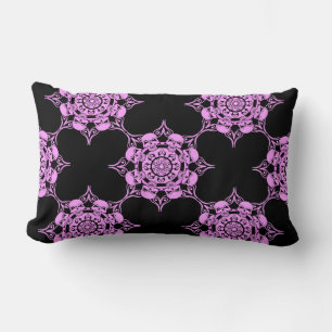 Pink Skull Circle Lumbar Pillow