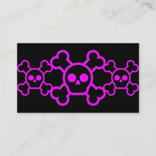Pink Skull & Crossbones Business Card