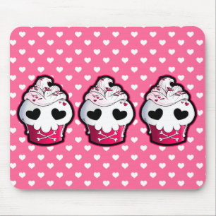 Pink Skull Cupcake Mouse Pad