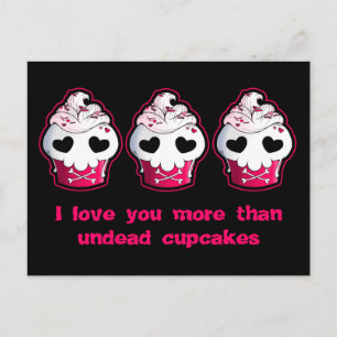 Pink Skull Cupcake Postcard