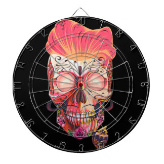 pink skull dartboard