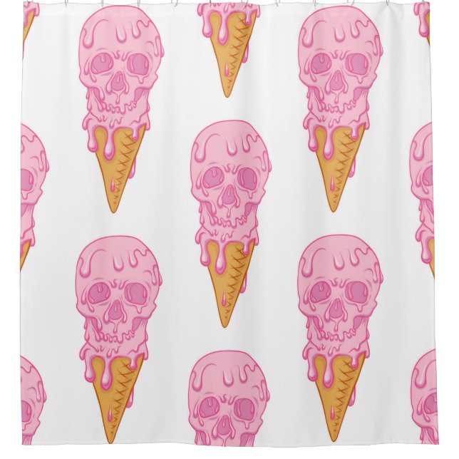 Pink skull - ice cream. Seamless pattern backgroun (Front)