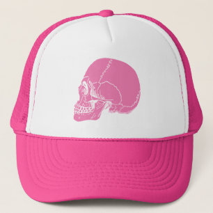 Pink Skull in Profile Trucker Hat