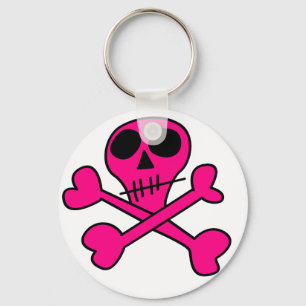 pink skull keychain