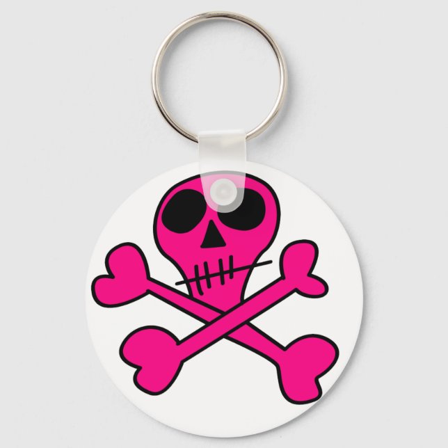 pink skull keychain (Front)