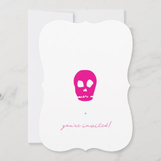 Pink Skull Party Invite Customizable