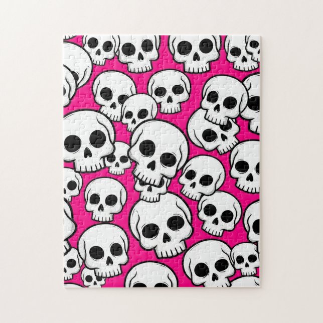 Pink Skull Pattern Jigsaw Puzzle (Vertical)
