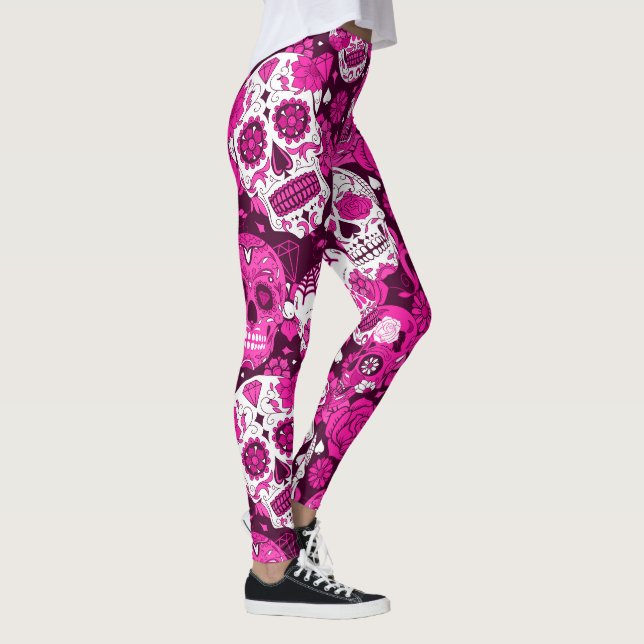 Pink skull pattern leggings (Right)