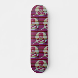 Pink skull skateboard. skateboard