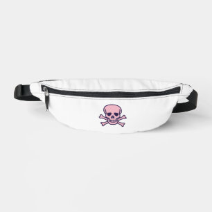 Pink Skull white fanny pack