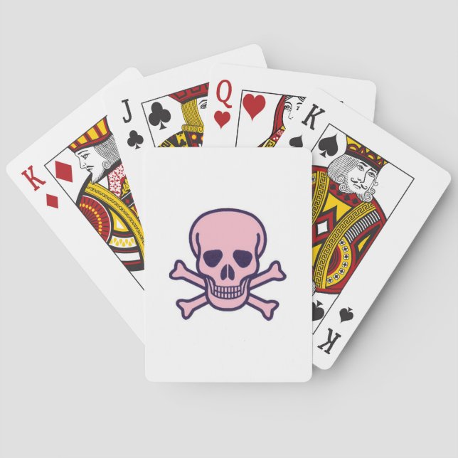 Pink Skull white Poker playing cards (Back)