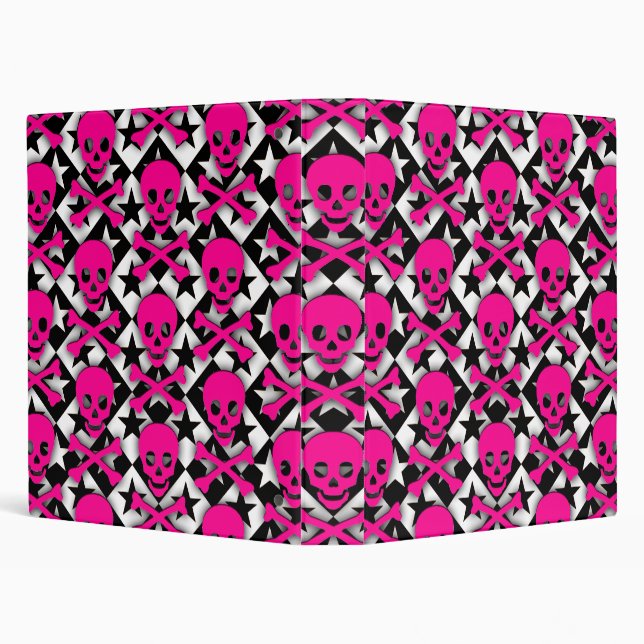 Pink Skulls & Stars Binder (Background)