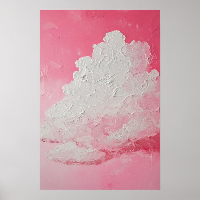 Pink sky and white clouds poster (Front)
