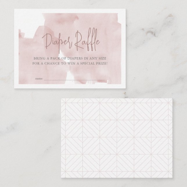 Pink Sky Baby Shower Diaper Raffle Ticket Enclosure Card (Front/Back)