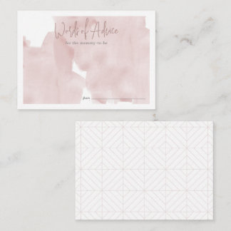 Pink Sky Cloud 9 Girl Baby Shower Advice Enclosure Card