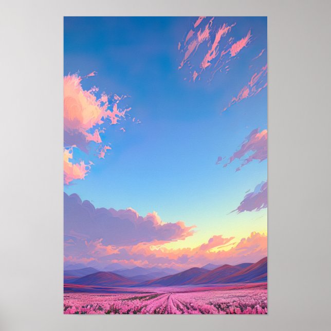 Pink Sky in Bloom Poster (Front)