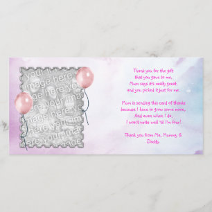 Pink sky Thank You Card from baby girl