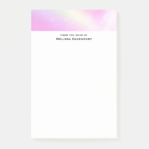 Pink Sky with Lemon Yellow Rainbow Post-it Notes