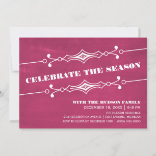 Pink Slanted Chalkboard Fête Invitation