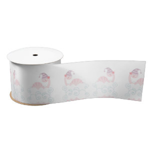 Pink Sleep Dinosaur Ribbon Satin Ribbon