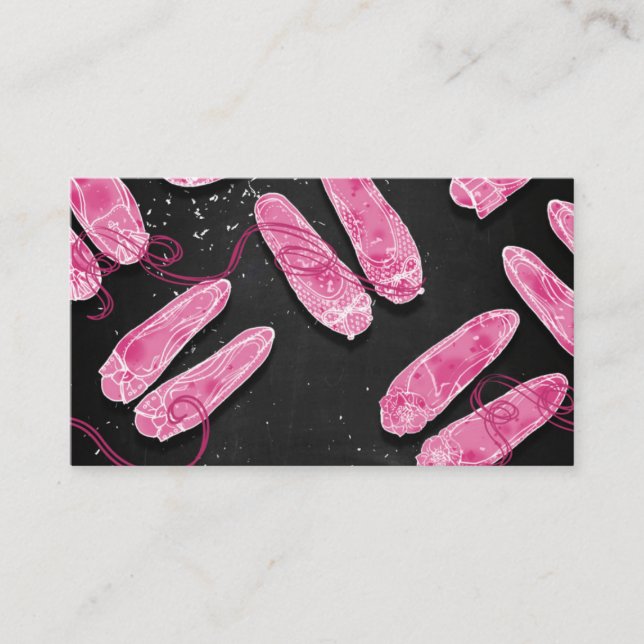 Pink Slipper Black Business Card (Front)