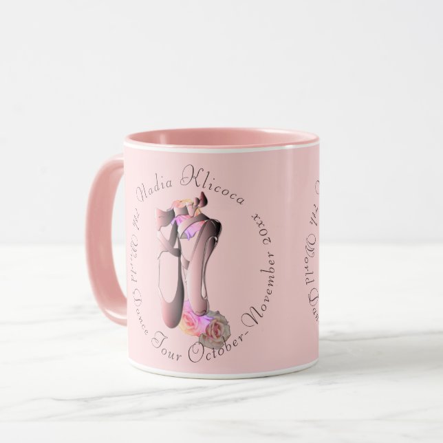 Pink Smaller Ballerina Toe Shoe Dance Troupe  Mug (Front Left)
