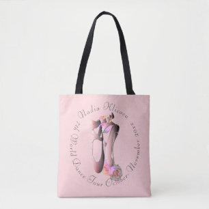 Pink Smaller Ballerina Toe Shoe Dance Troupe Tote Bag