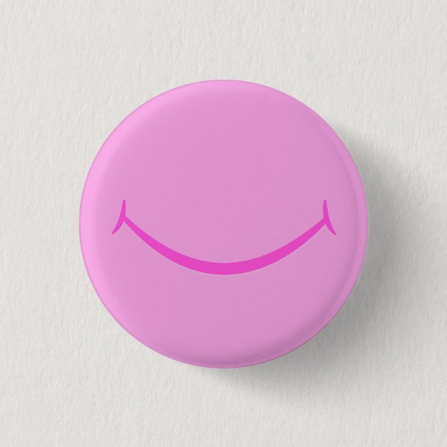 Pink Smile 1 Inch Round Button (Front)