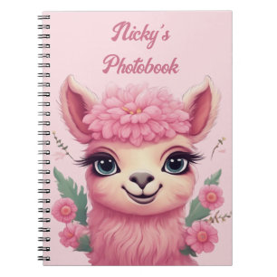 Pink Smiling Baby Lama Notebook