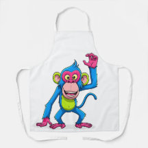 Pink Smiling Monkey Cartoon Mascot