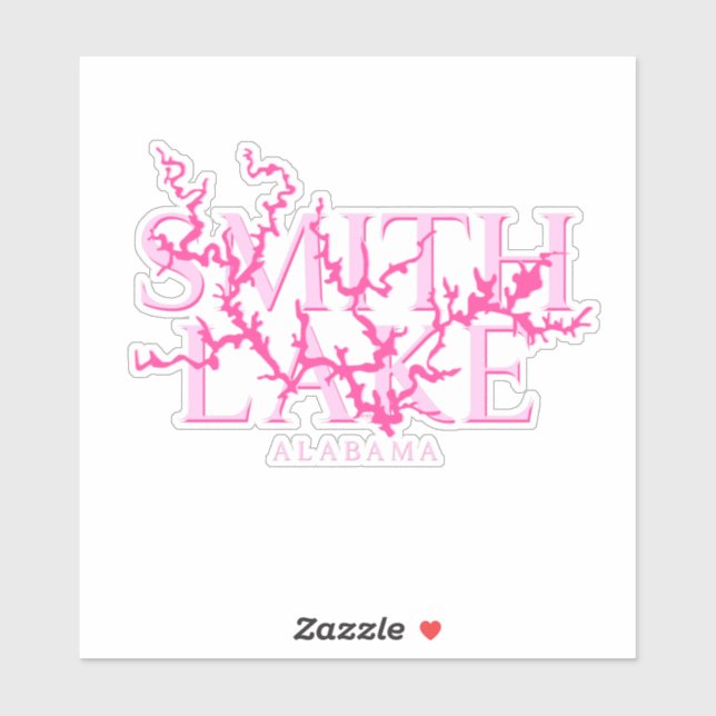 Pink Smith Lake Alabama Vinyl Sticker (Sheet)