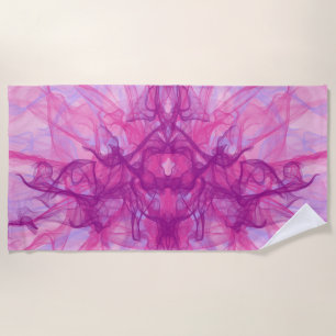 PINK SMOKE - Modern and abstract Fractal Art - Beach Towel