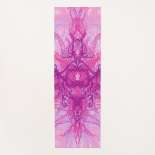 PINK SMOKE - Modern and abstract Fractal Art - Yoga Mat (Front)