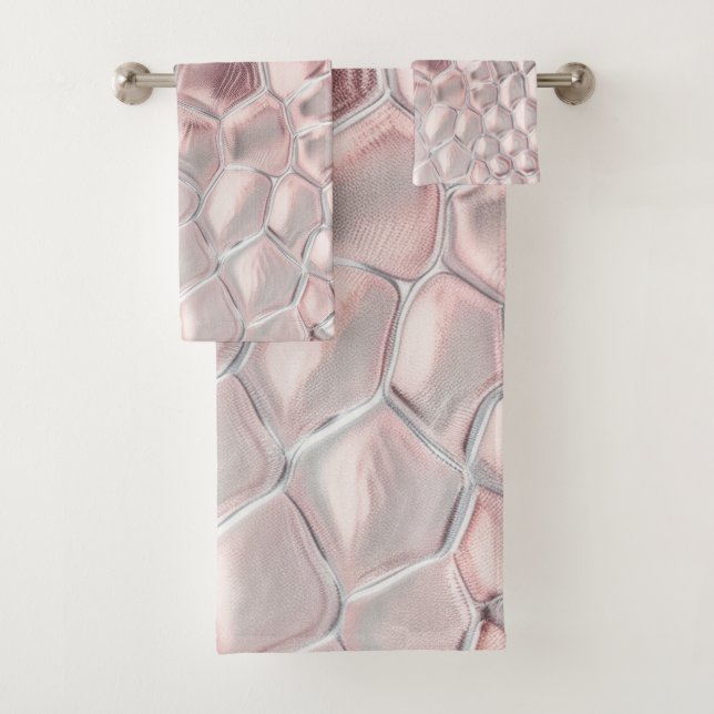 Pink & Smooth Animal Print Bath Towel Set (Insitu)