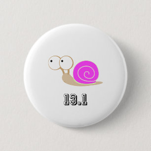 Pink Snail 13.1 (half marathon) 2 Inch Round Button