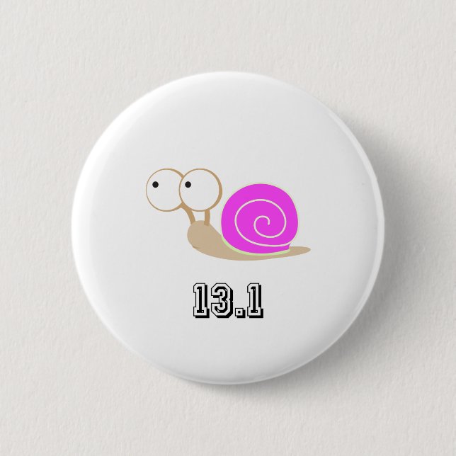 Pink Snail 13.1 (half marathon) 2 Inch Round Button (Front)