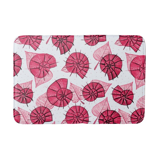 Pink Snails Pattern Girly Zoology Bath Mat (Front)