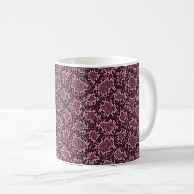 Pink Snake Print Coffee Mug (Front Right)