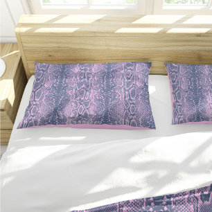 Pink Snake Skin Animal Print Pillowcase