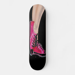 Pink Sneakers Black Skateboard