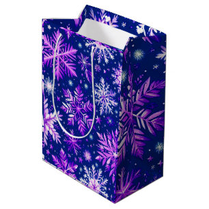 Pink Snow Flakes Medium Gift Bag