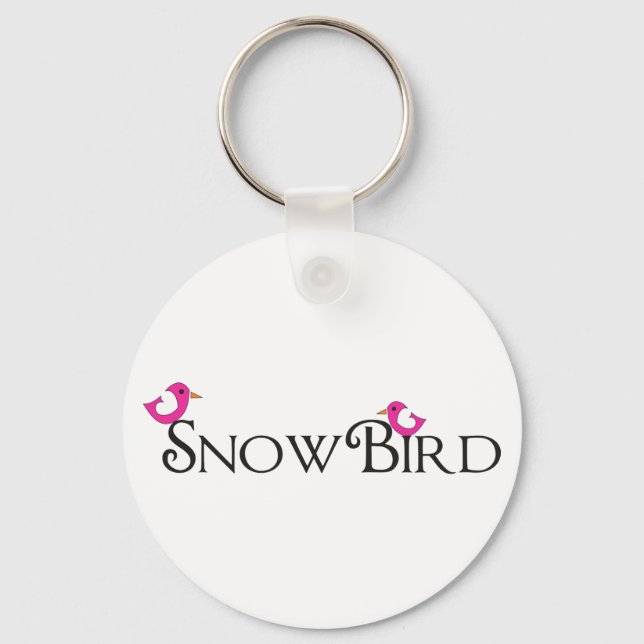 Pink Snowbird Keychain (Front)