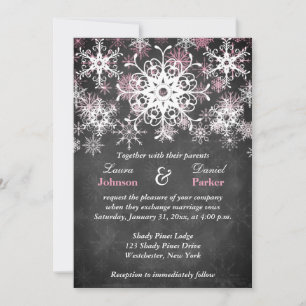 Pink Snowboard Style Faire-part de mariage