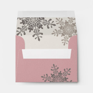 Pink Snowflake Adresse de retour Mariage Enveloppe