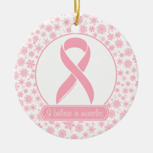 Pink Snowflake Breast Cancer Ornament