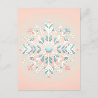 Pink Snowflake Charm Baby Girl Shower Invitatio Postcard