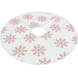 Pink Snowflake Christmas  Brushed Polyester Tree Skirt
