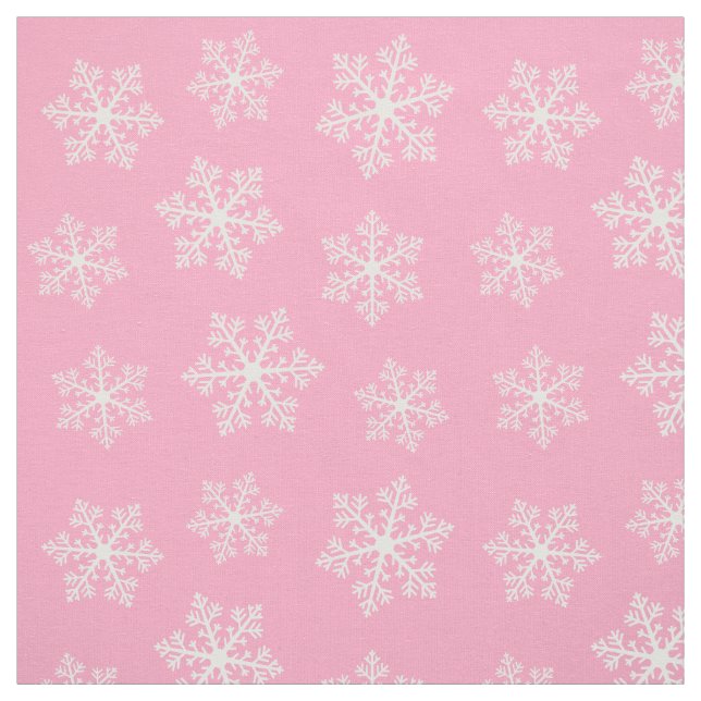 Pink Snowflake Fabric (Swatch)