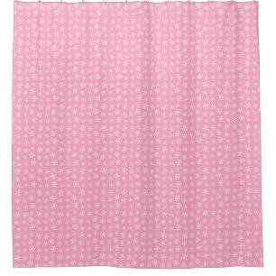 Pink Snowflake Shower Curtain