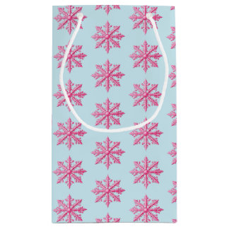 Pink Snowflake  Small Gift Bag